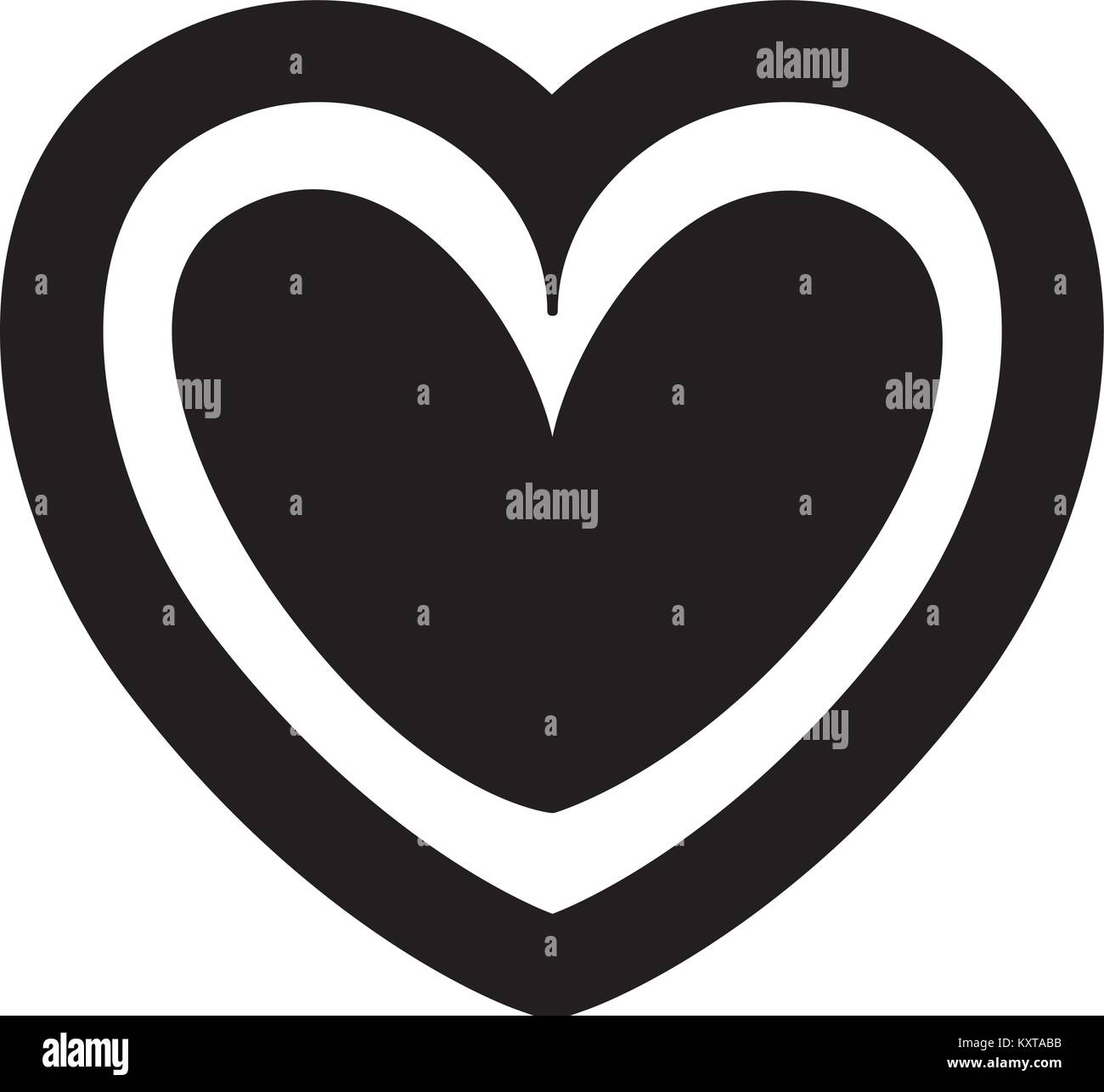 heart love silhouette decorative Stock Vector Image & Art - Alamy