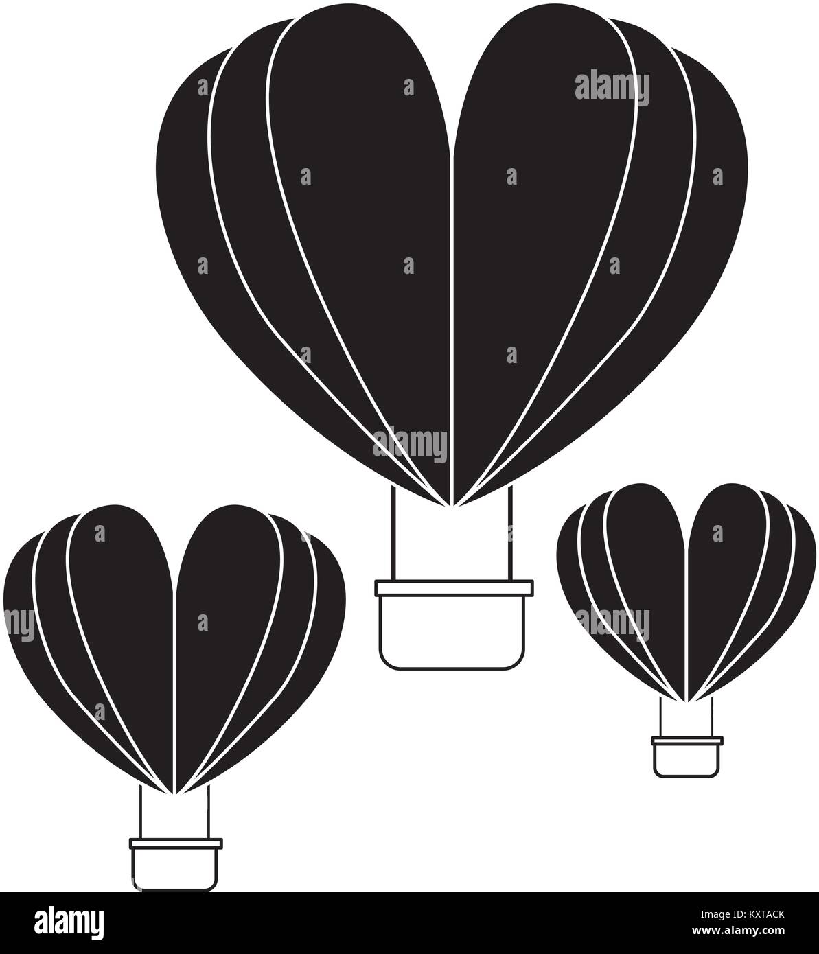hot air balloons flying with heart shape Stock Vector Image & Art - Alamy