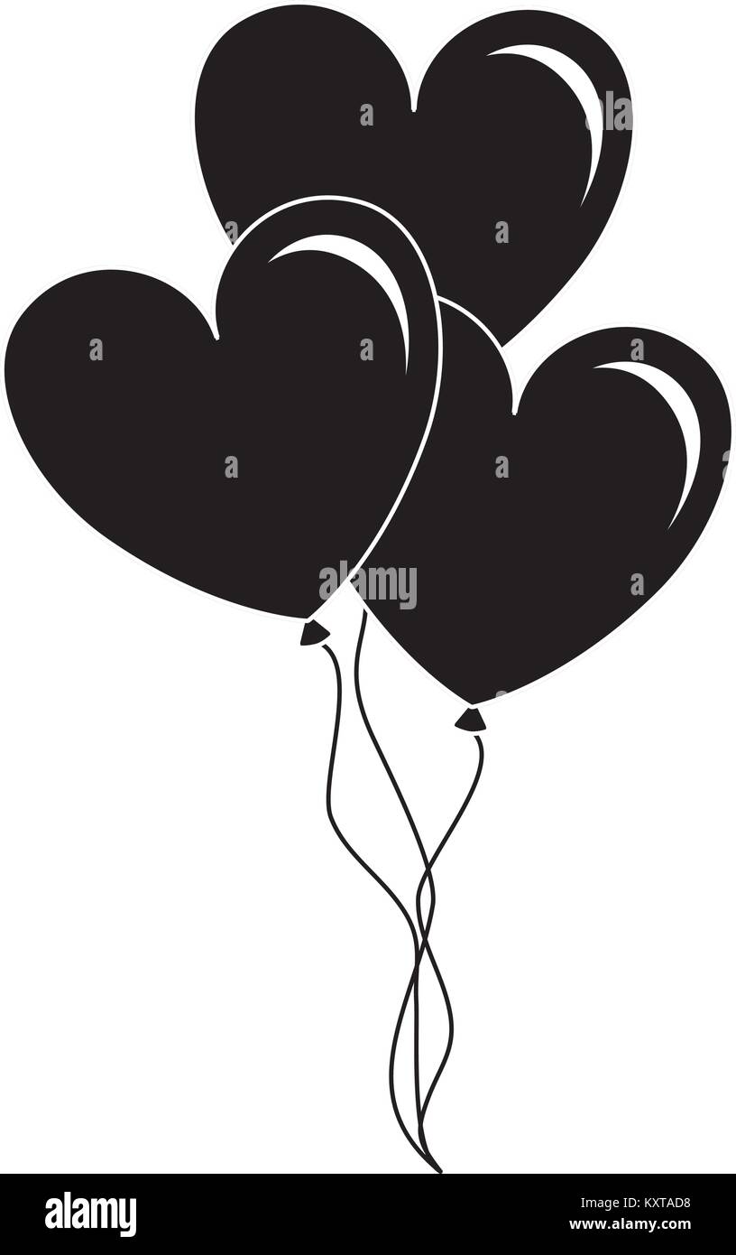 balloons air with heart shape Stock Vector Image & Art - Alamy