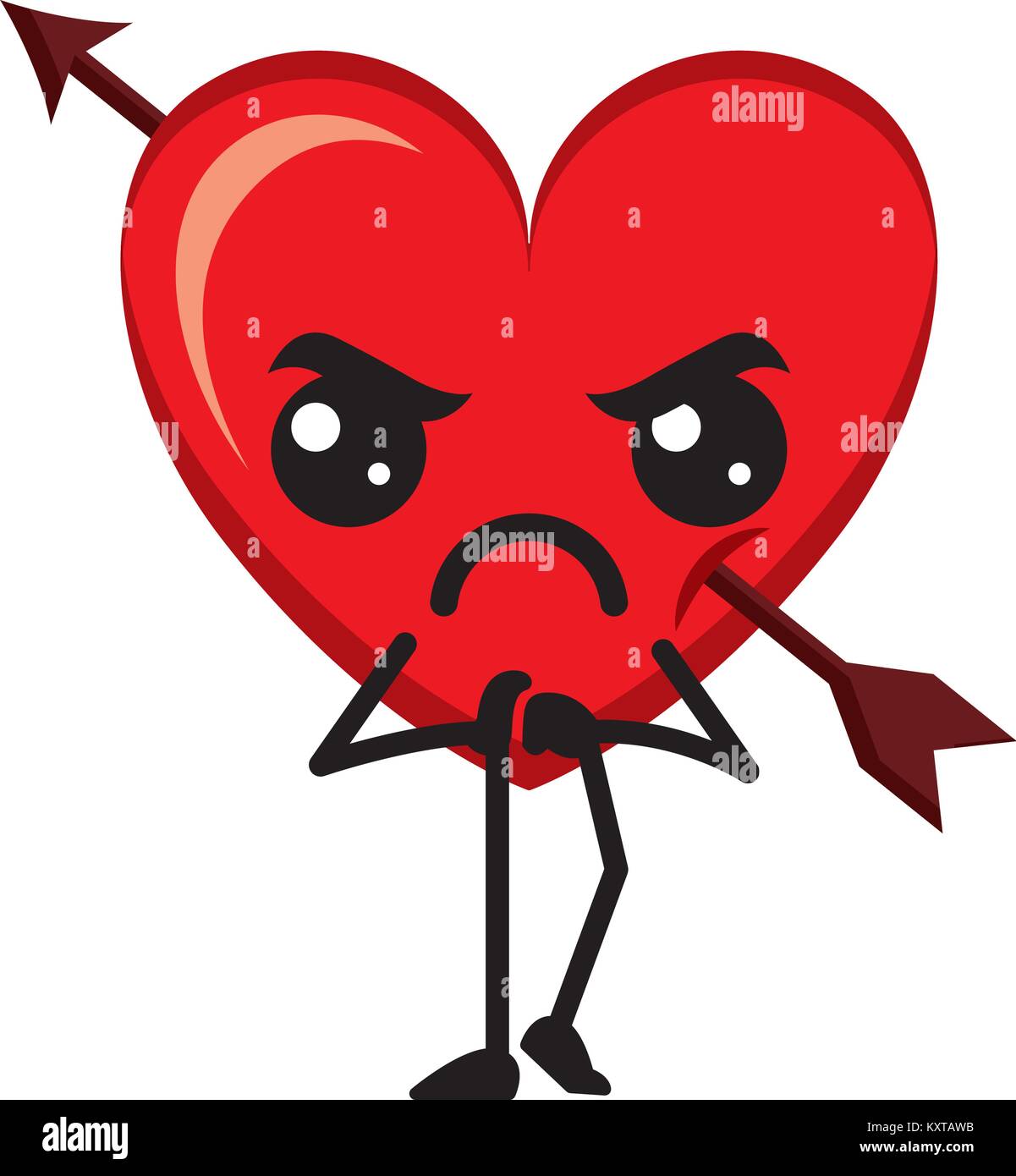 heart love with arrow kawaii character Stock Vector Image & Art - Alamy