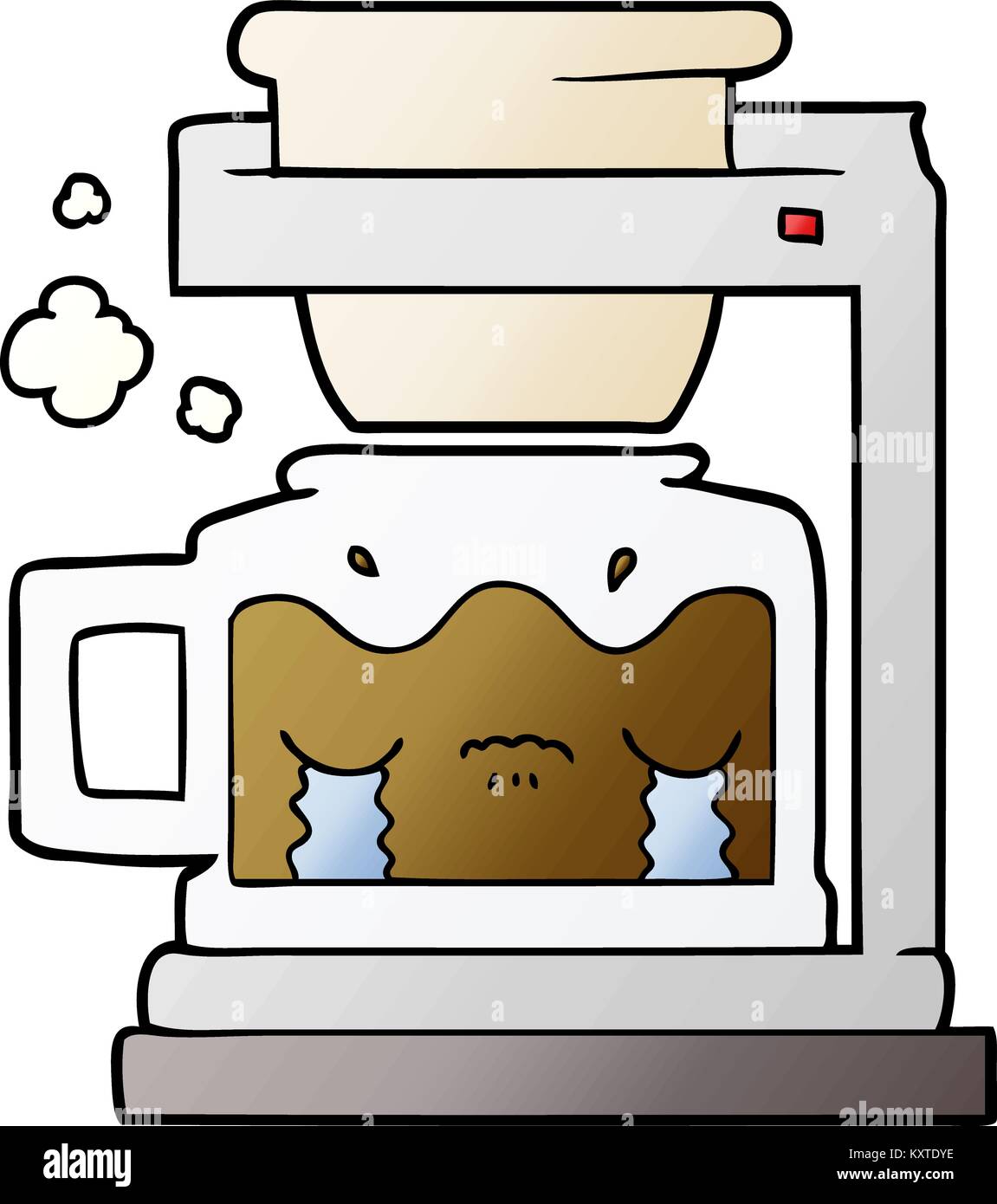cartoon crying filter coffee machine Stock Vector Image & Art - Alamy