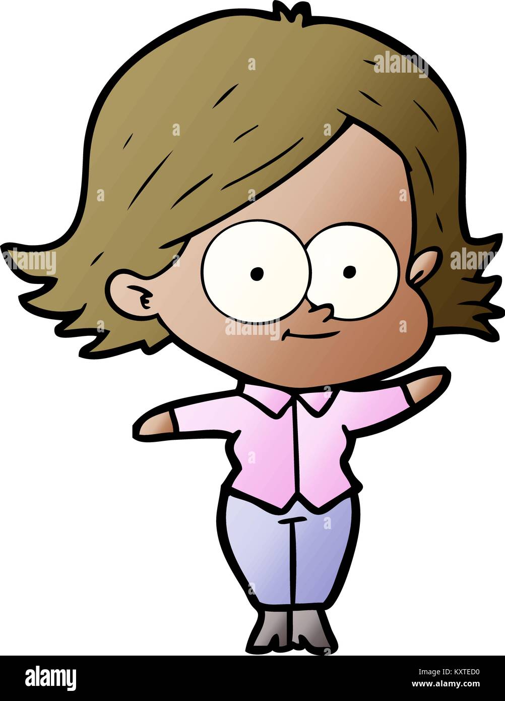 happy cartoon girl Stock Vector Image & Art - Alamy