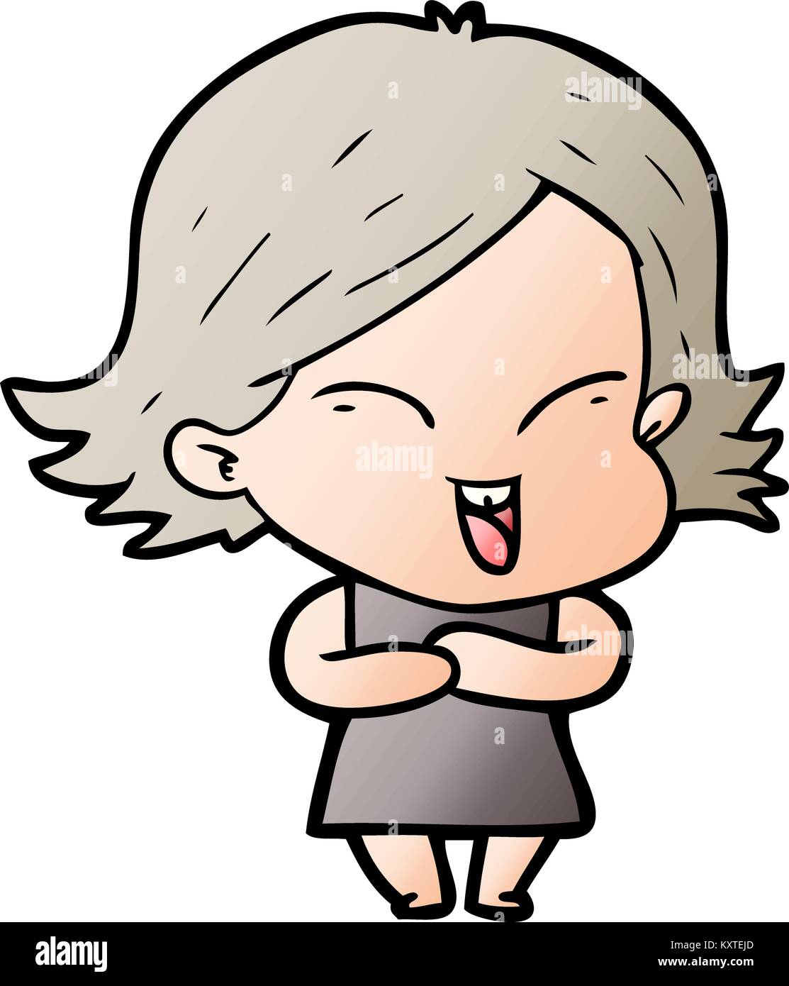 happy cartoon girl Stock Vector Image & Art - Alamy