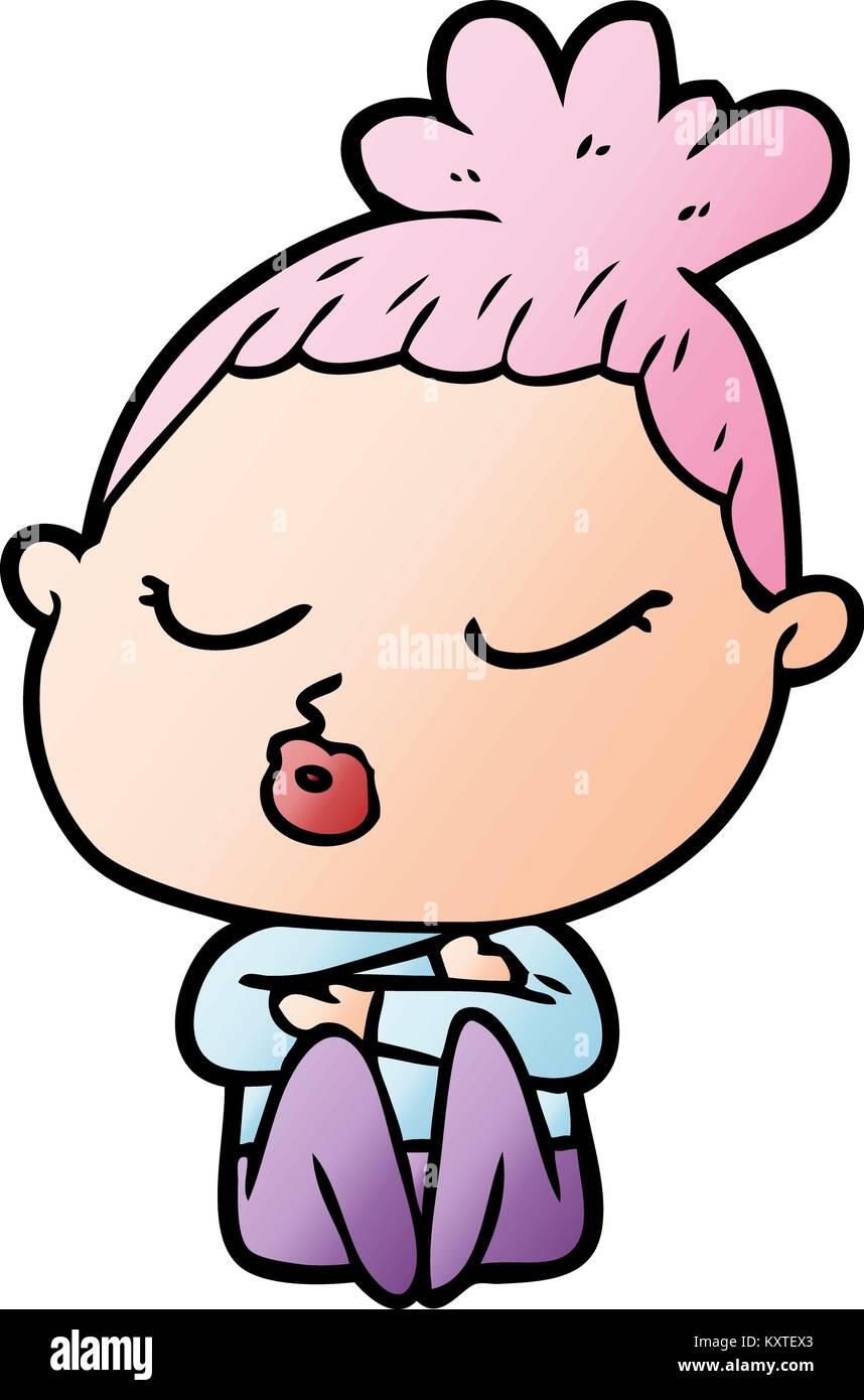 cartoon calm woman Stock Vector Image & Art - Alamy