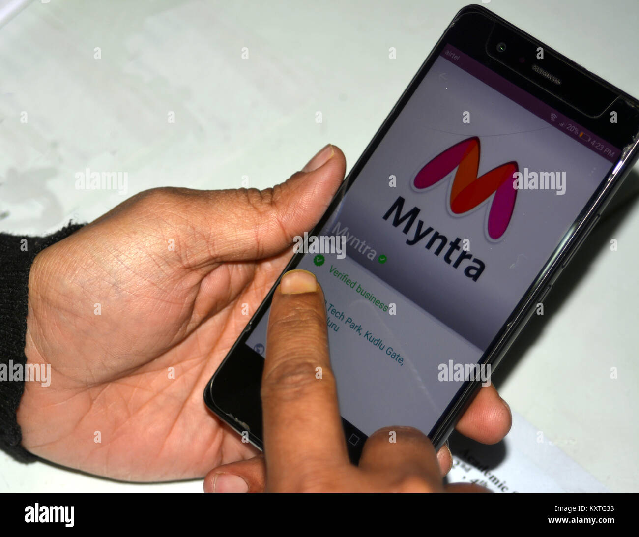 Online Shopping at Myntra Stock Photo Alamy