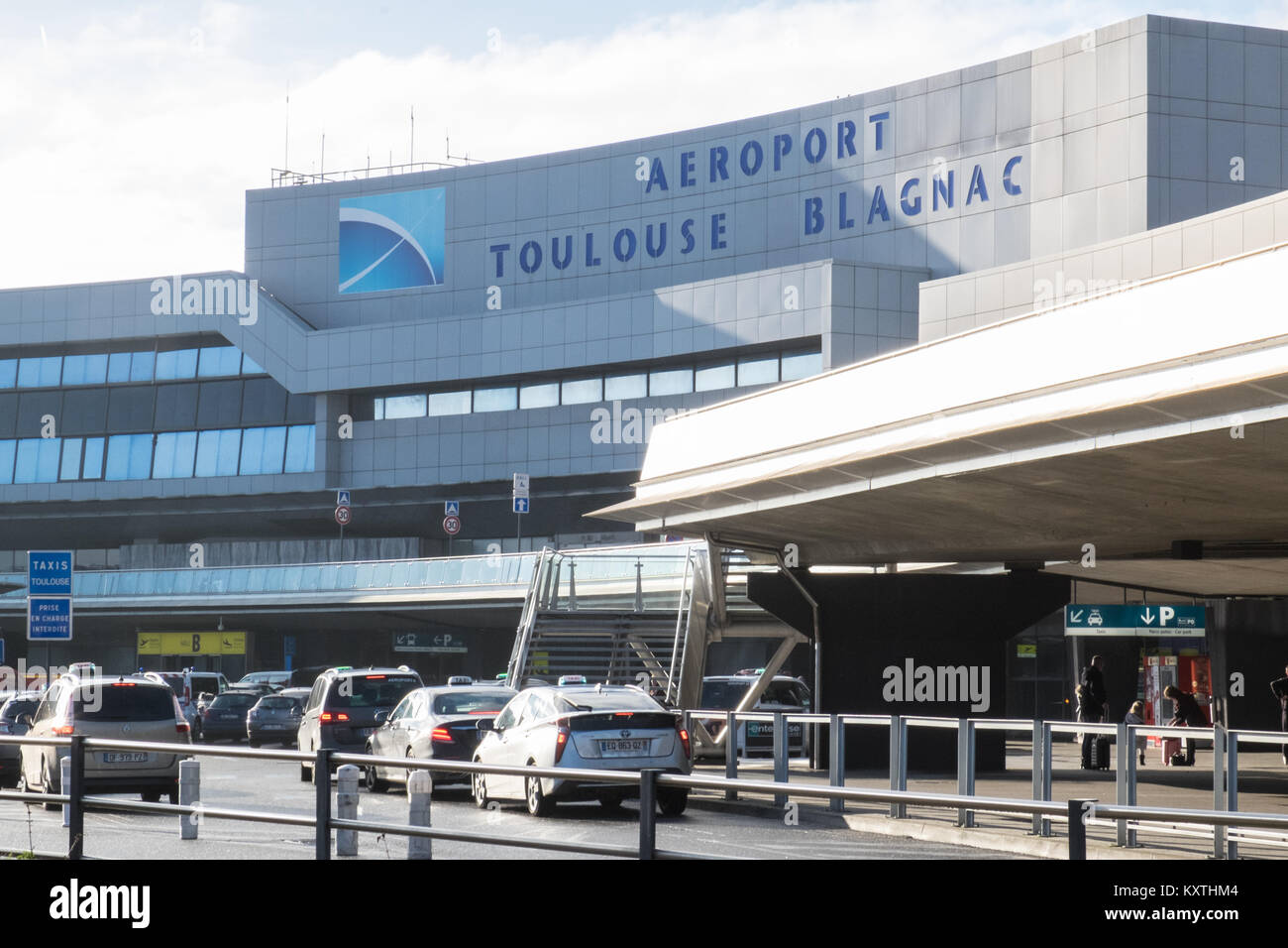 Exterior,outside,terminal,Toulouse Airport,Blagnac,area,France,French,Europe,European, Stock Photo