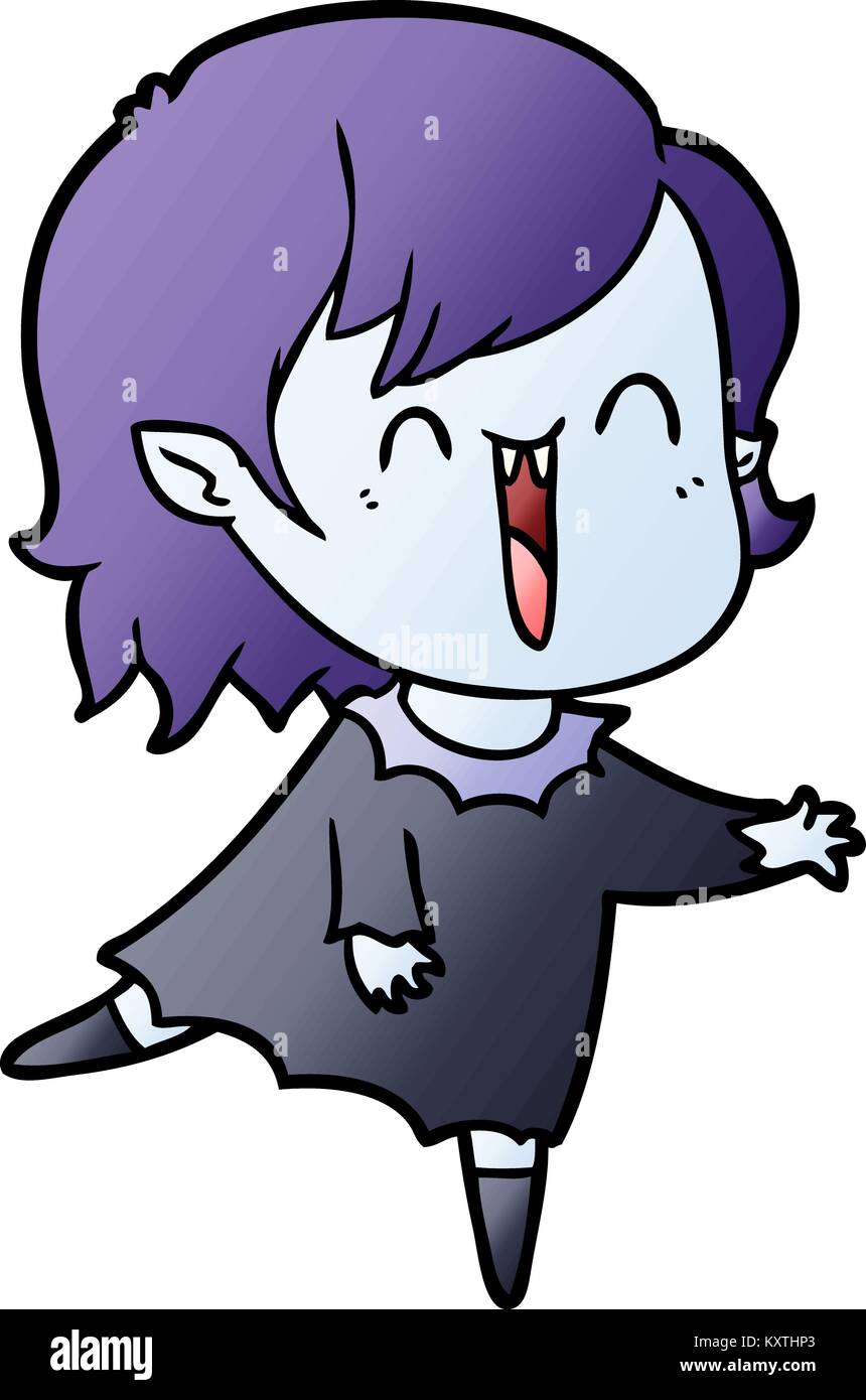 cute cartoon happy vampire girl Stock Vector Image & Art - Alamy
