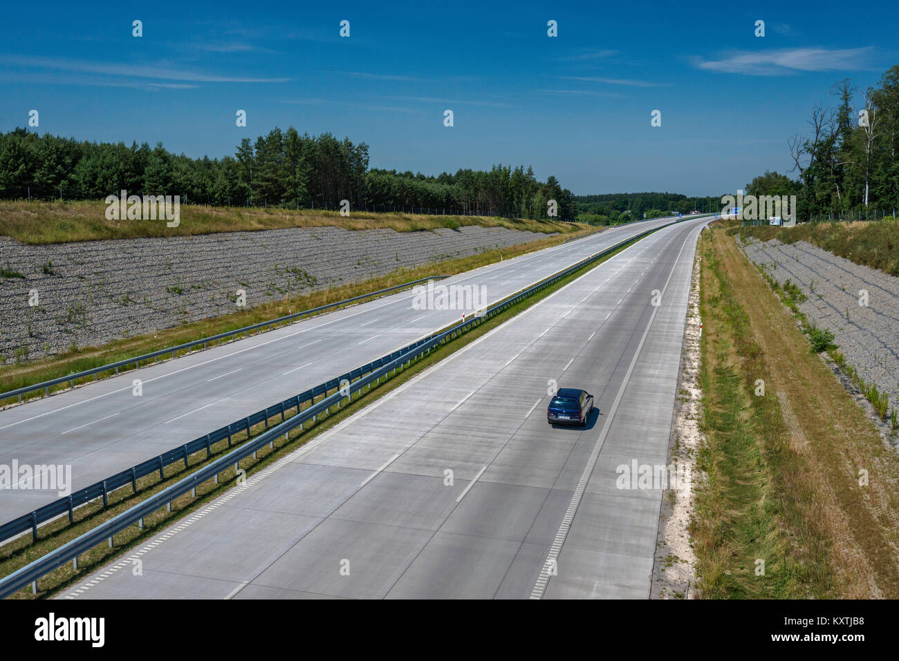 A4 expressway near border crossing to Ukraine in Korczowa, Malopolska, Poland Stock Photo