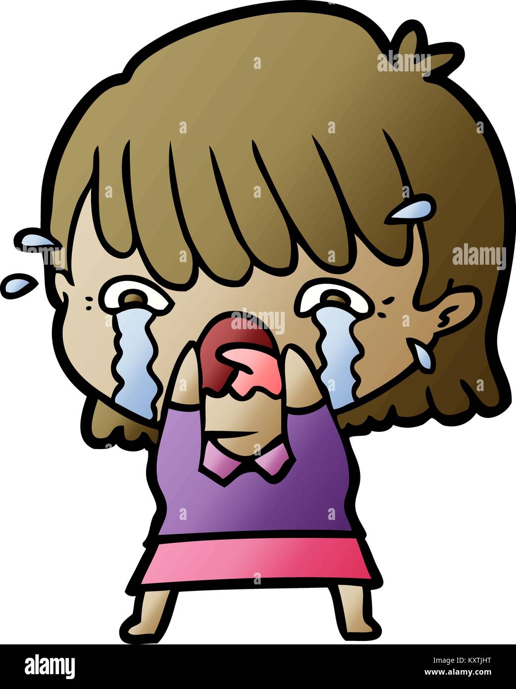 cartoon girl crying Stock Vector Image & Art Alamy