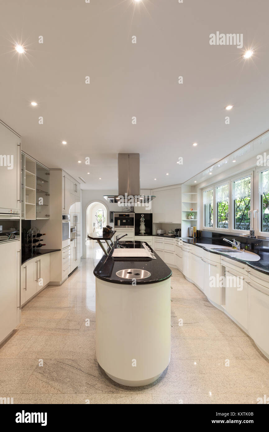 Interior, modern kitchen of a luxury home Stock Photo