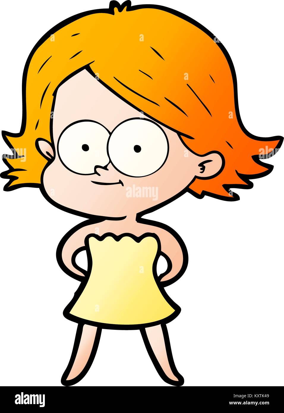 happy cartoon girl Stock Vector Image & Art - Alamy