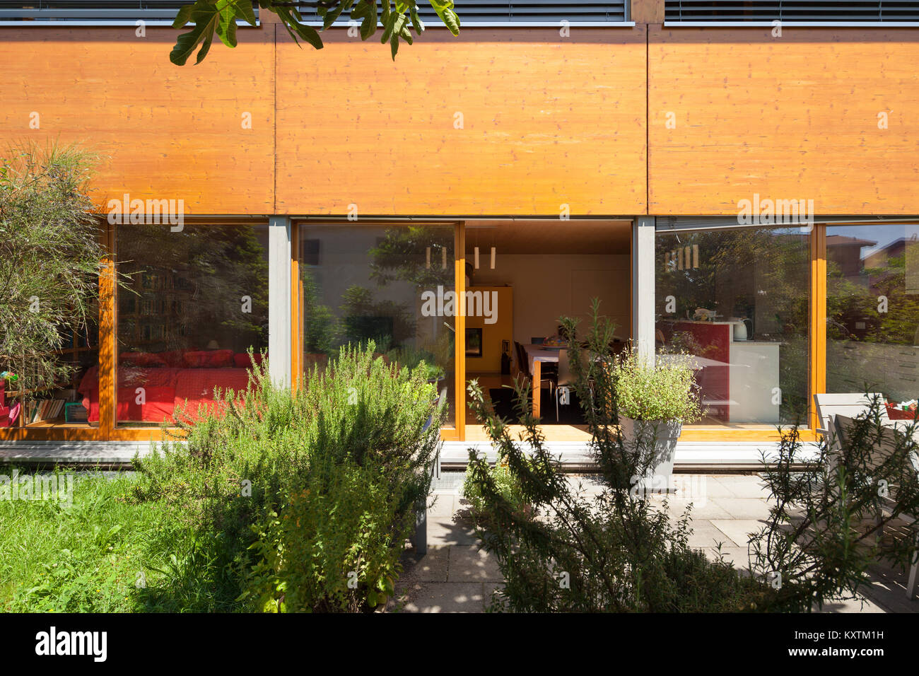 Veranda of a wooden house, modern design Stock Photo - Alamy