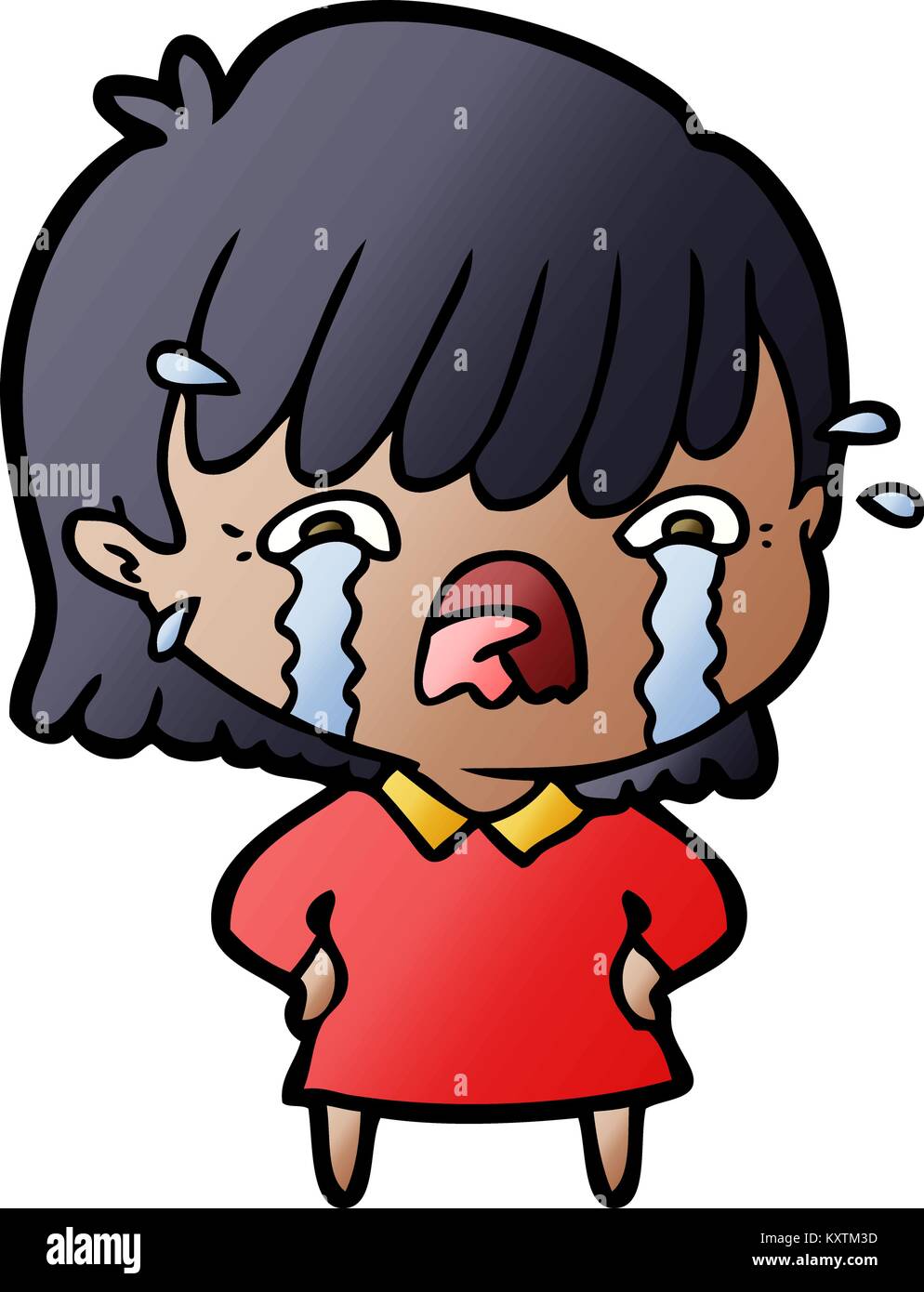 cartoon girl crying Stock Vector Image & Art Alamy