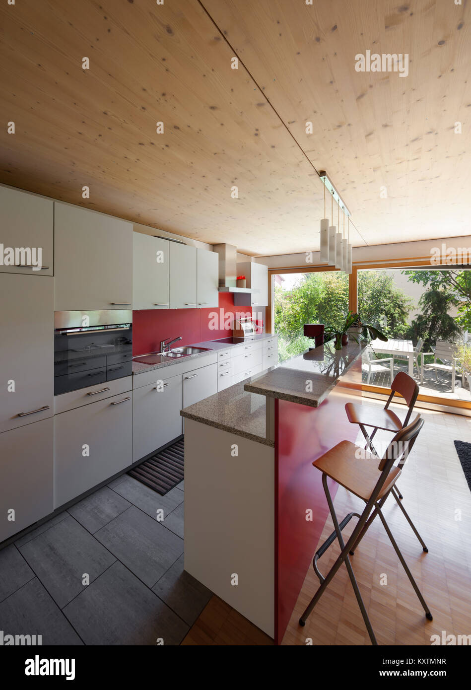 Interior of an eco house, modern kitchen Stock Photo - Alamy - Eco Home Kitchen Interior Design