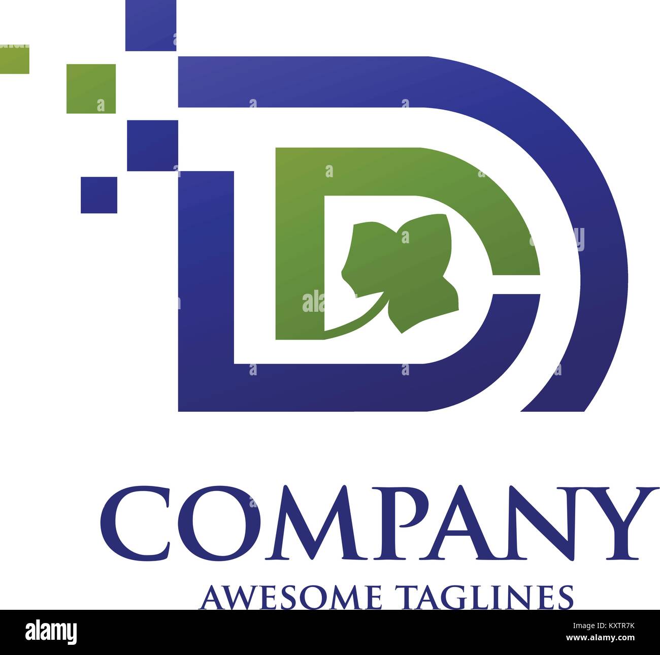 modern and elegant concept letter d with leaf logo vector Stock Vector ...