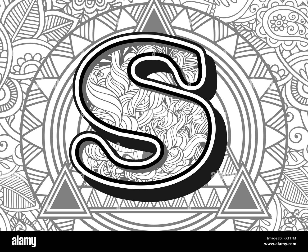 black and white hand drawn doodle image letter Stock Vector Image & Art ...