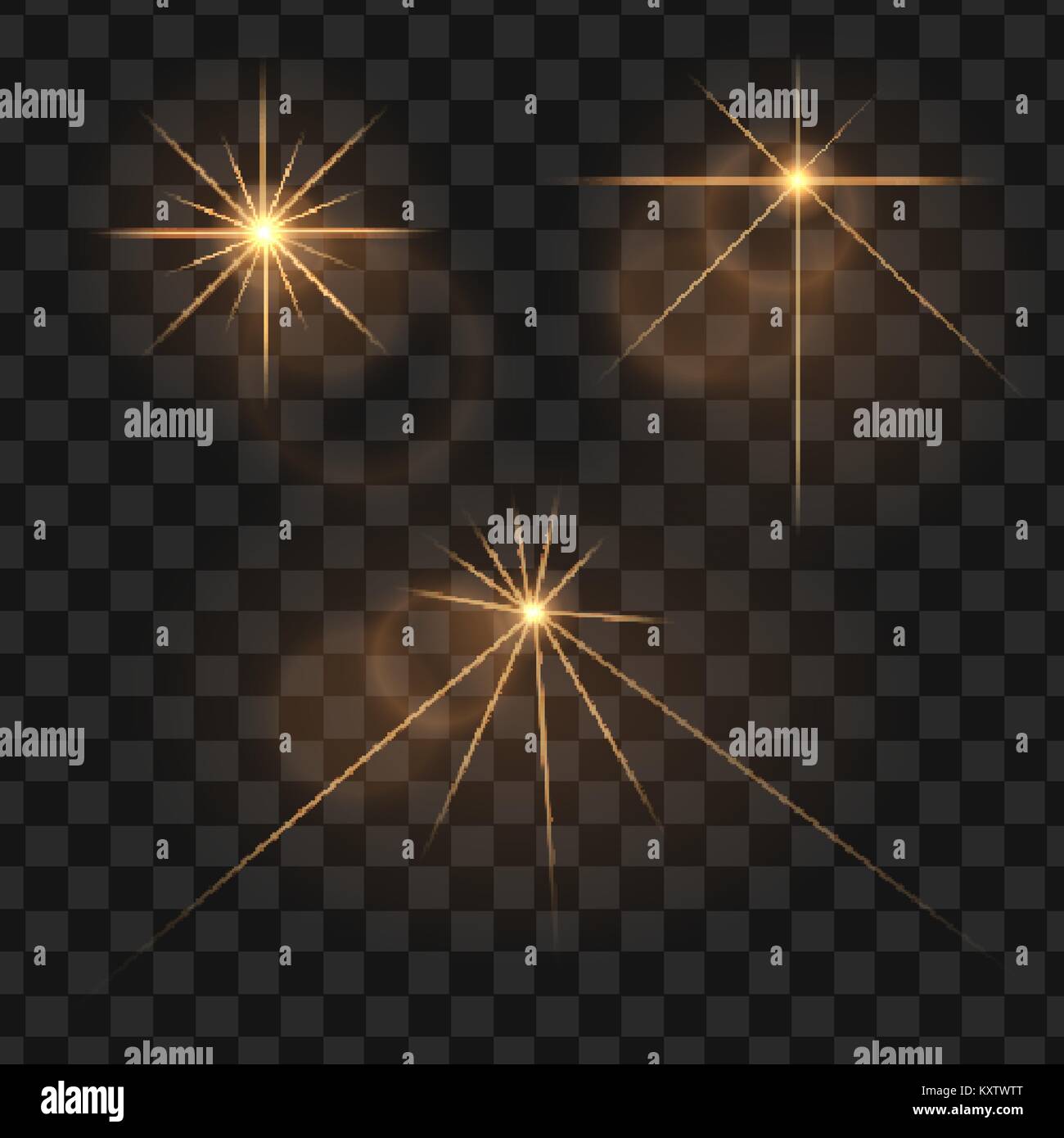 Set golden solar lens Stock Vector Images - Alamy