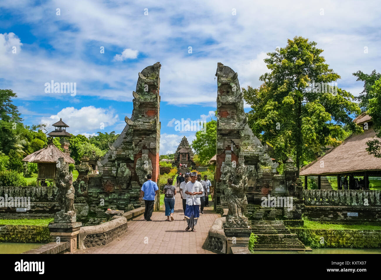 The main entrance, a split gate (candi bentar), of Pura Taman Ayun in Mengwi, Bali, Indonesia. Stock Photo