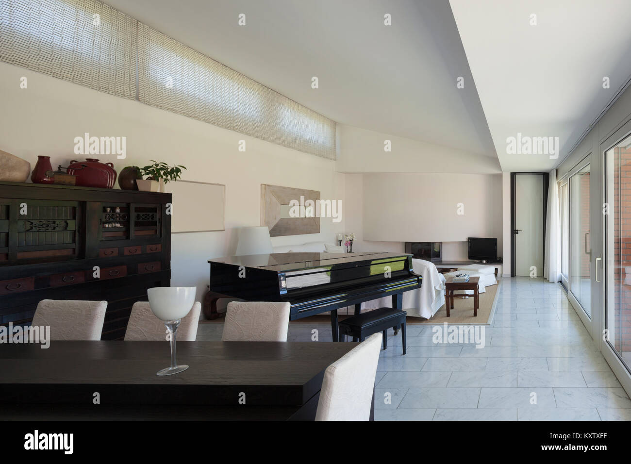 Dining room of a modern house, interior Stock Photo - Alamy