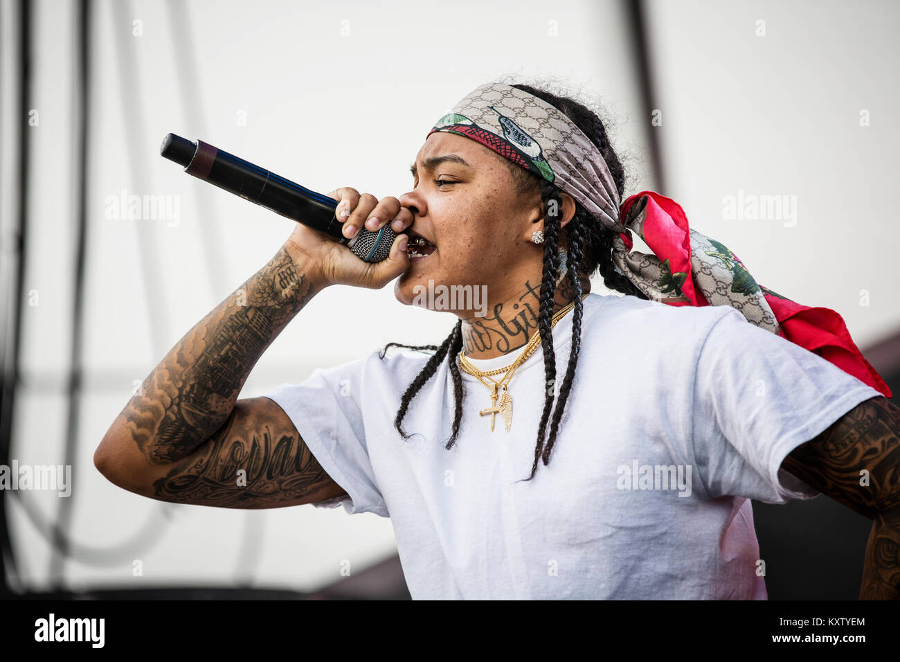 The American rapper and lyricist Young M.A performs a live concert
