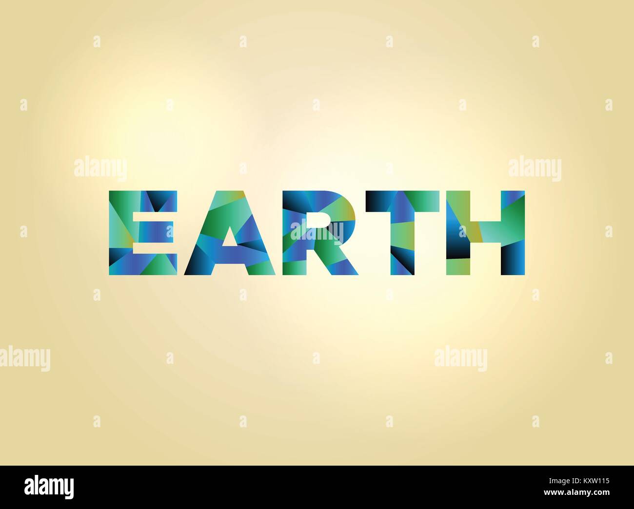 The word EARTH concept written in colorful fragmented word art on a
