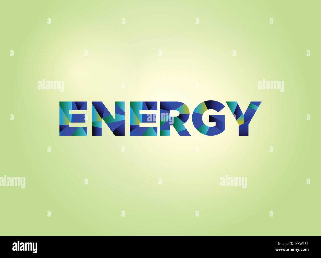 The word ENERGY concept written in colorful fragmented word art on a bright background illustration. Vector EPS 10 available. Stock Vector