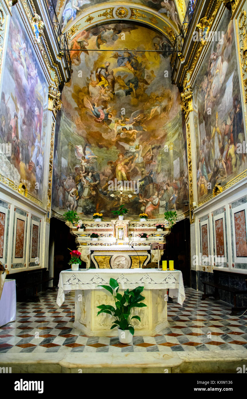 Church of Sant'Ambrogio in Voltri - Genova, Italy Stock Photo