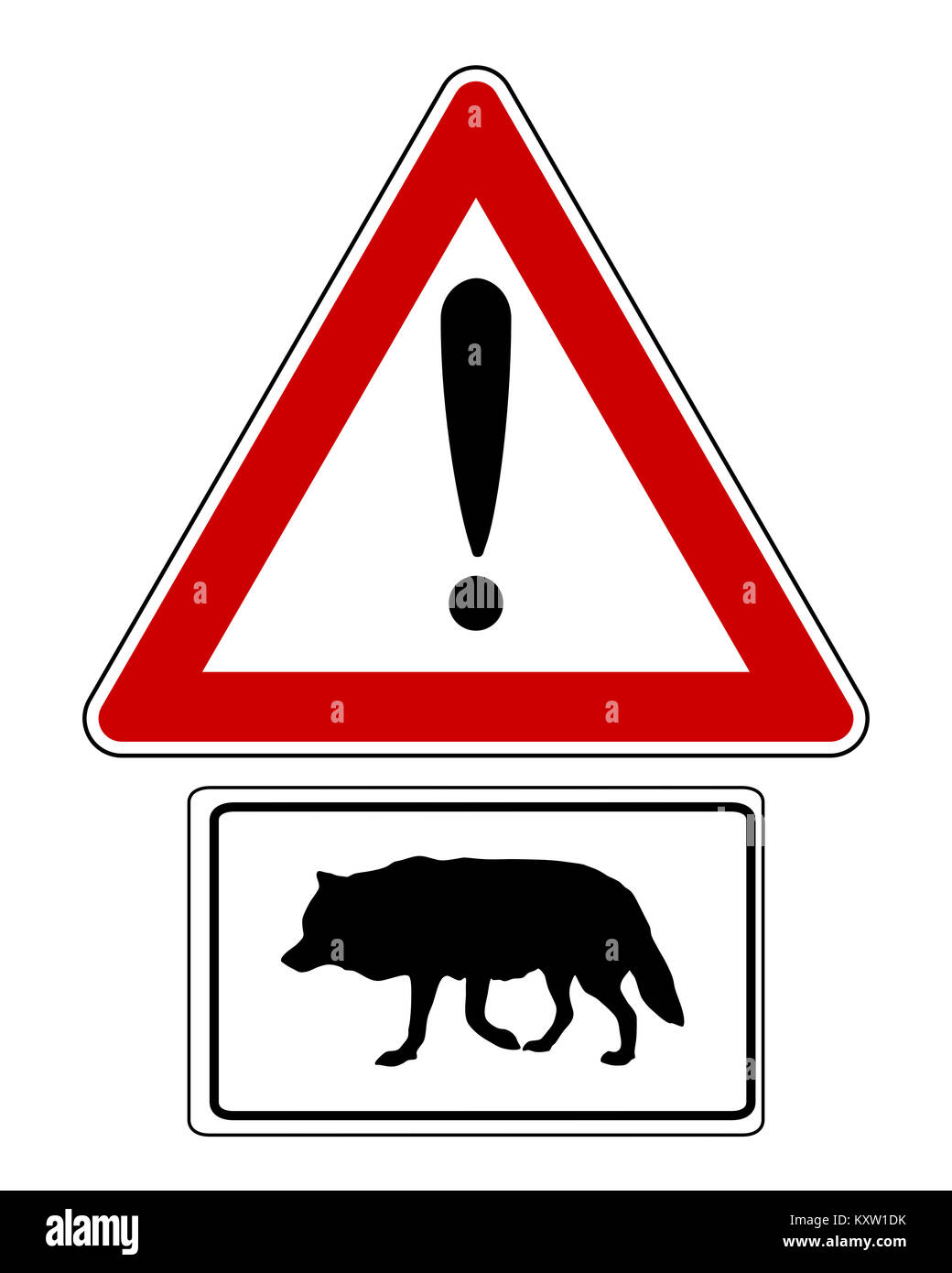Wolf warning sign Cut Out Stock Images & Pictures - Alamy
