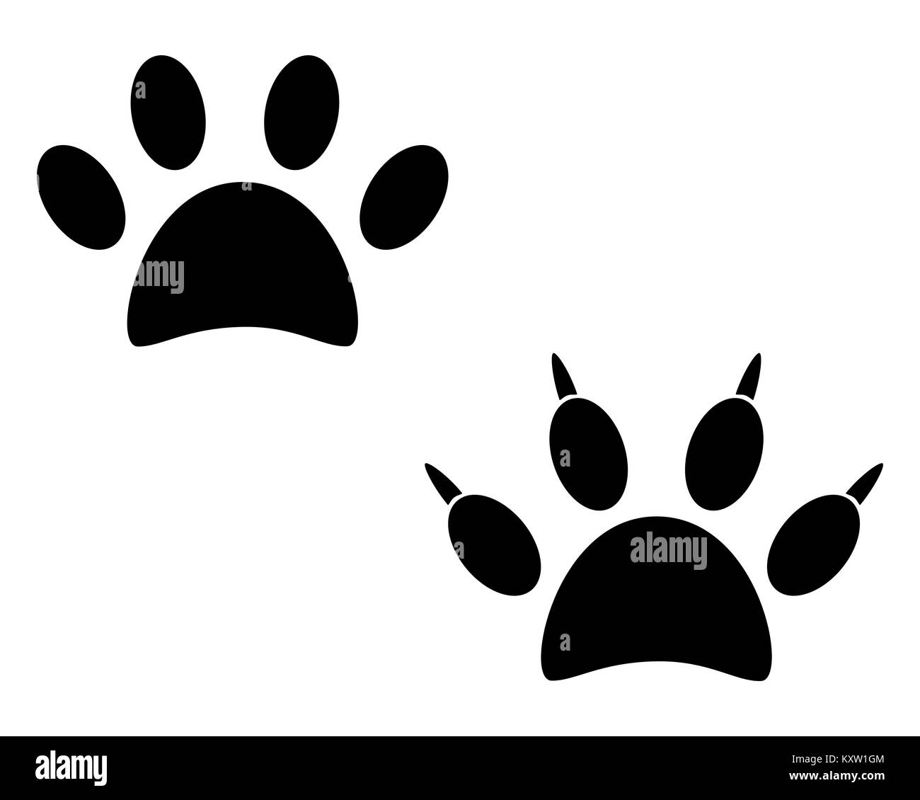 Dog paw print Black and White Stock Photos & Images - Alamy