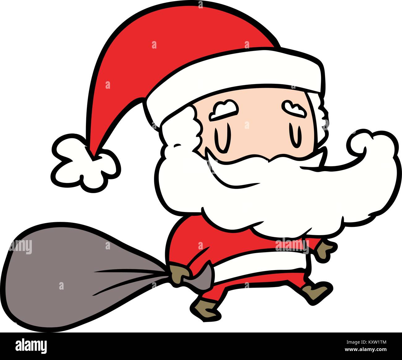 cartoon santa claus carrying sack of presents Stock Vector Image & Art ...