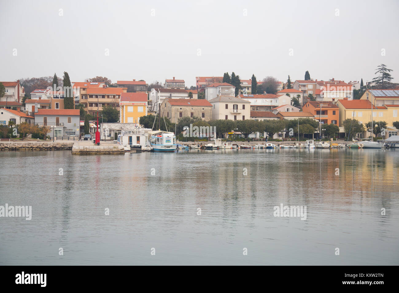 Malinska town in the northwestern part of the island Krk in Croatia Stock Photo