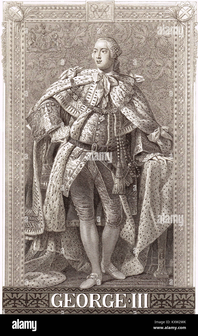 King George III of the United Kingdom, Great Britain and Ireland, 1738-1820, Reigned 1760-1820 Stock Photo