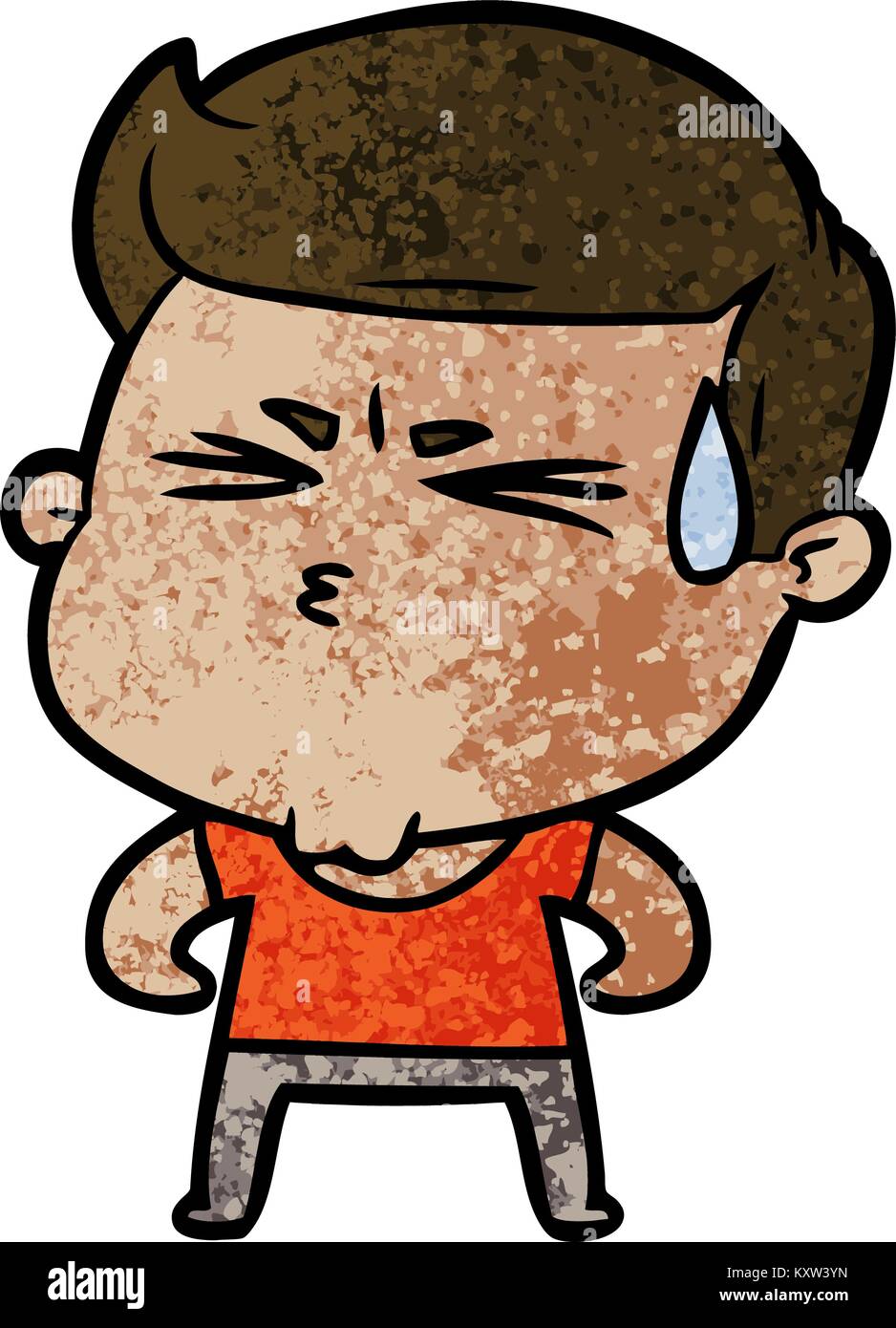 cartoon man sweating Stock Vector Image & Art - Alamy