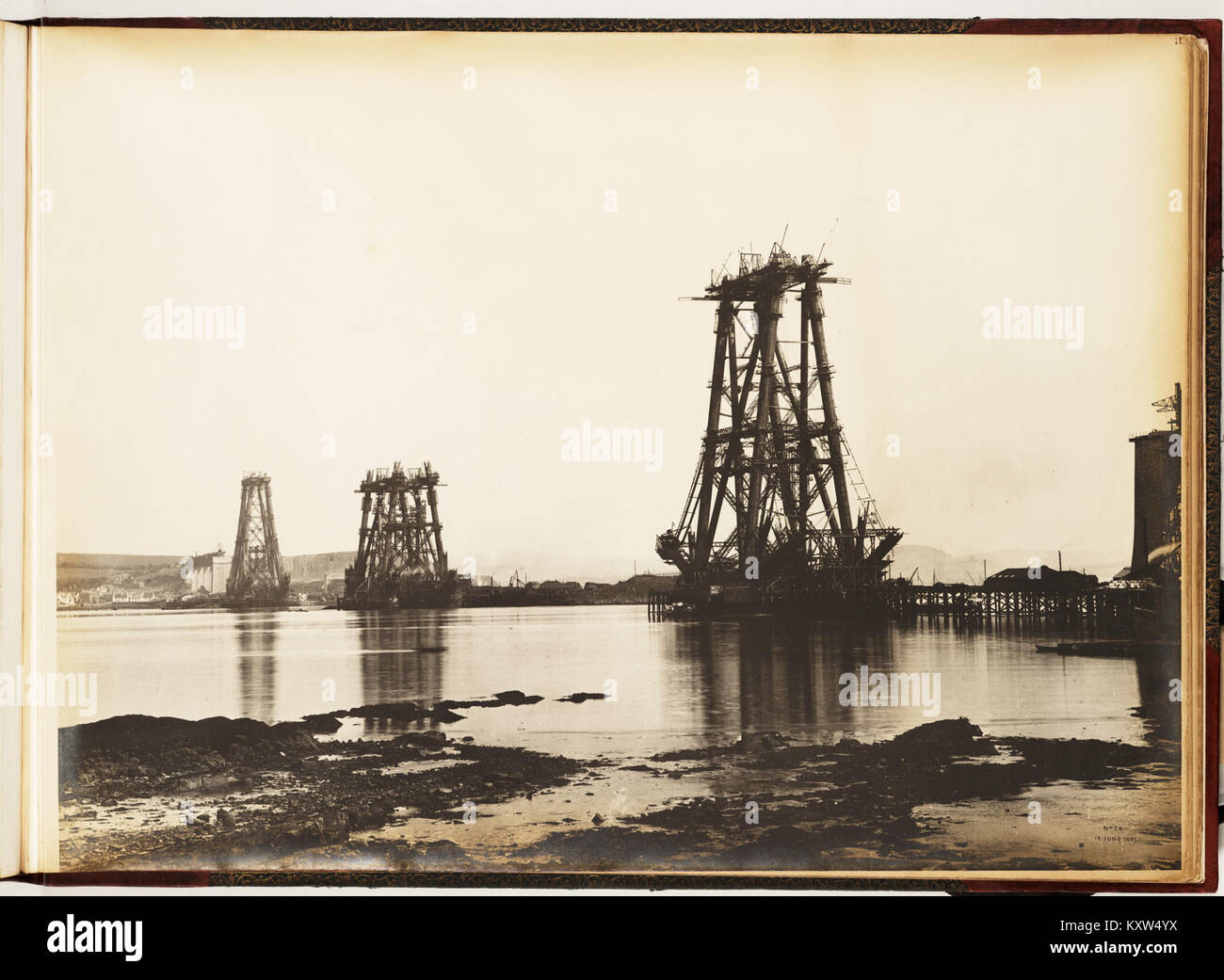 Fourth Bridge Evening view of the Forth Bridge in Scotland, showing the cantilever ...