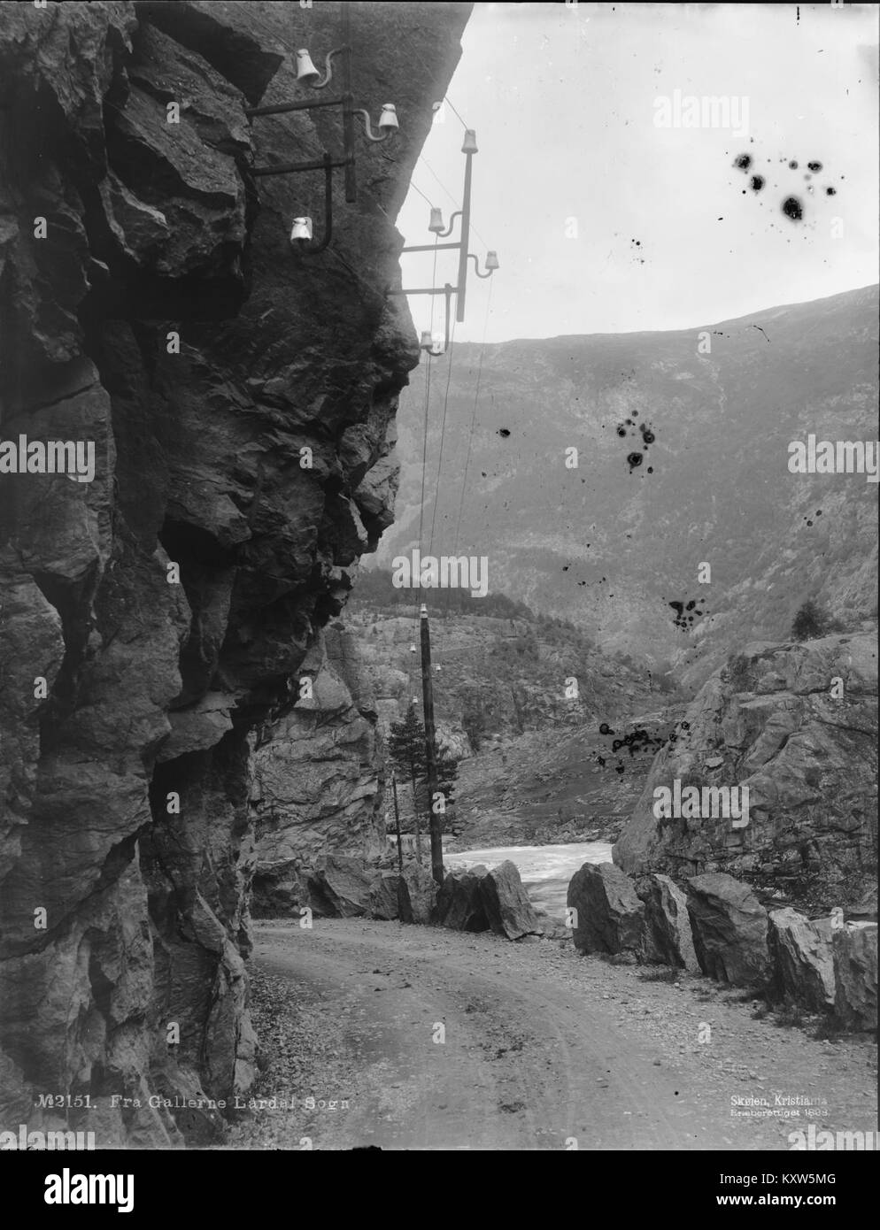 A historical photograph from Lærdal, Sogn, Norway, showing the ...