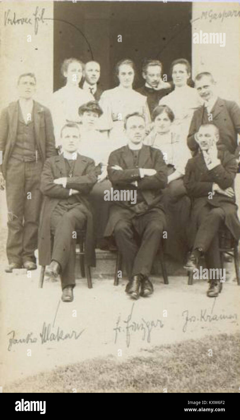 Fran Saleški Finžgar, Maksim Gaspari, Janko Mlakar, Vrhovec, Kramar in drugi 1905-15 Stock Photo