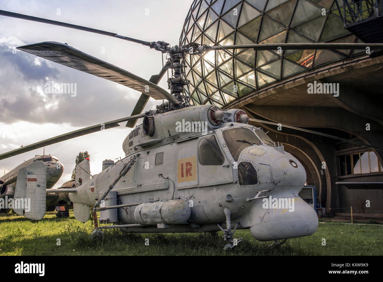 BELGRADE, SERBIA - Kamov Ka 25 Soviet dual rotor naval helicopter (NATO-Codename: Hormone) presented on the yard of the Belgrade Aviation Museum Stock Photo