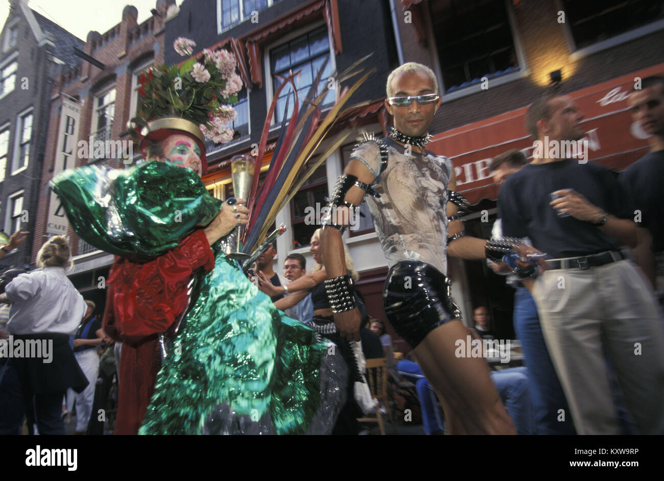 The Netherlands. Amsterdam. Pride Canal Parade, part of the Amsterdam Pride Festival, paying attention to human rights and  LGBTI people. Stock Photo