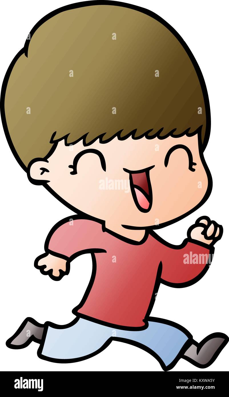 happy cartoon boy Stock Vector Image & Art - Alamy