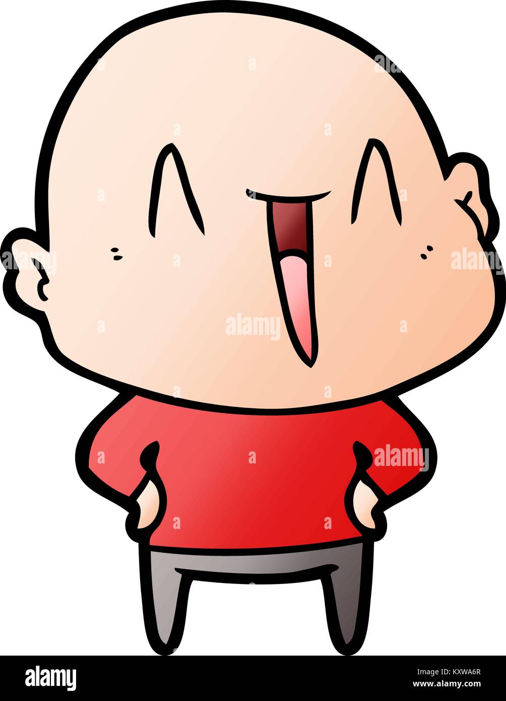 happy cartoon bald man Stock Vector Image & Art - Alamy