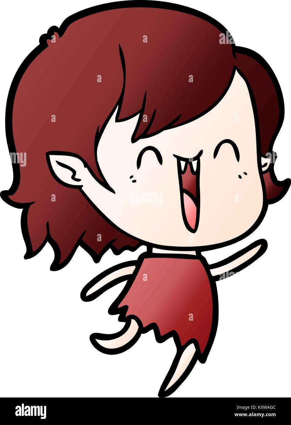 cute cartoon happy vampire girl Stock Vector Image & Art - Alamy