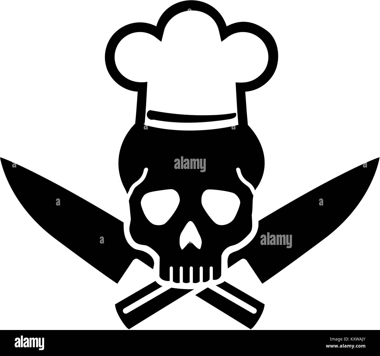 chefs hat and crosse knives Stock Photo 