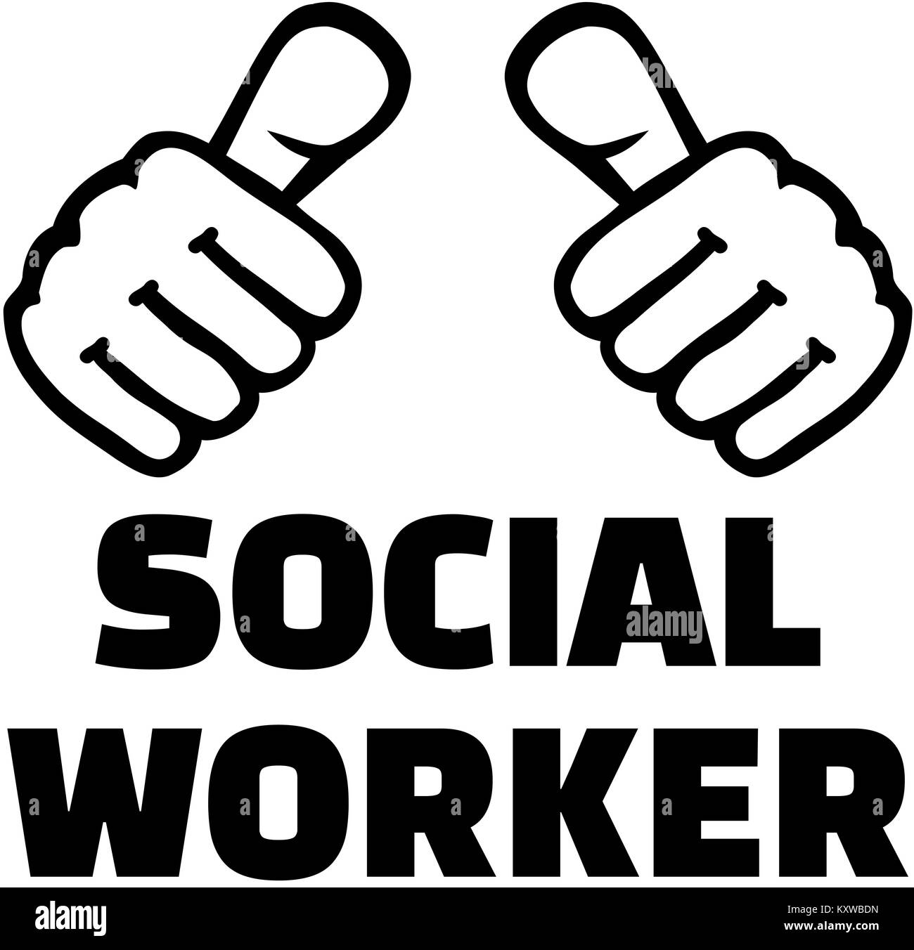 Social Worker with thumbs Stock Photo Alamy