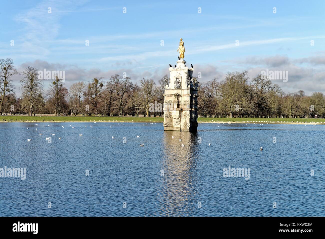 The Diana Fountain in Bushy Park , Hampton Court ,West London England