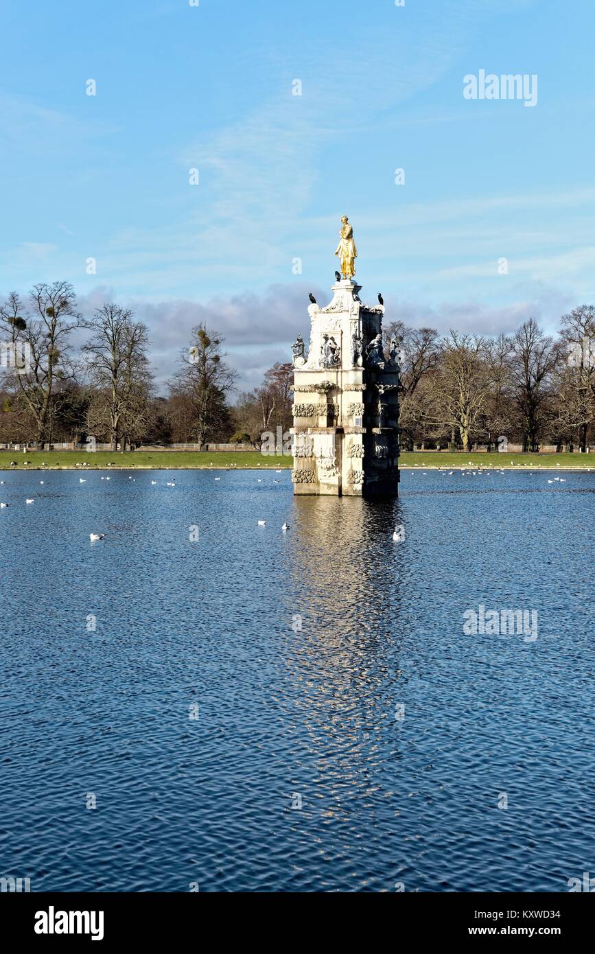The Diana Fountain in Bushy Park , Hampton Court ,West London England UK Stock Photo