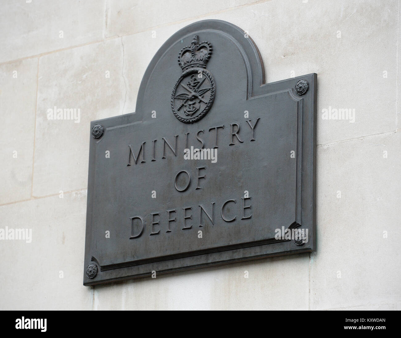 View of signage for the ministry of defence in westminster hi-res stock ...