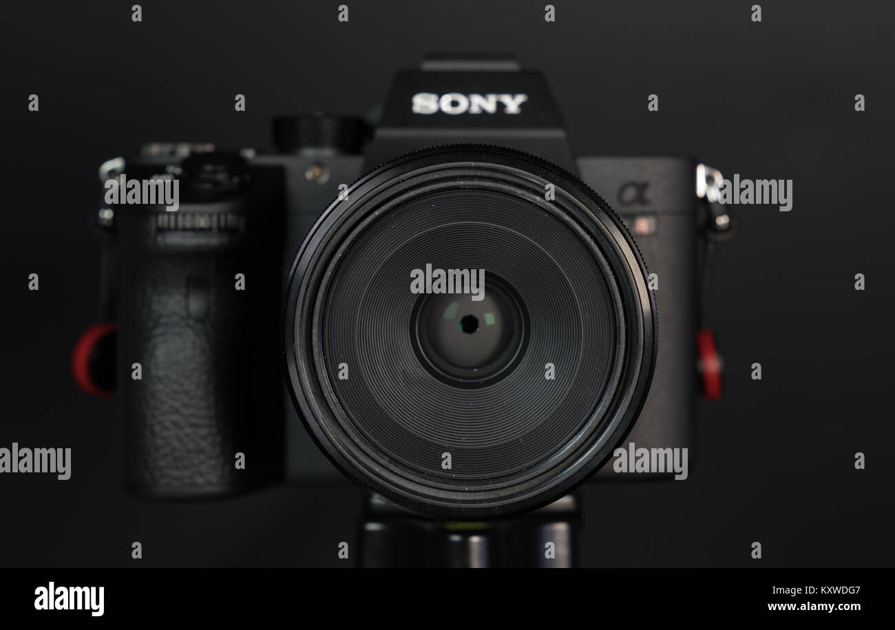 BERLIN, GERMANY - January 02, 2018: Sony a7R II Alpha Mirrorless Fast ...
