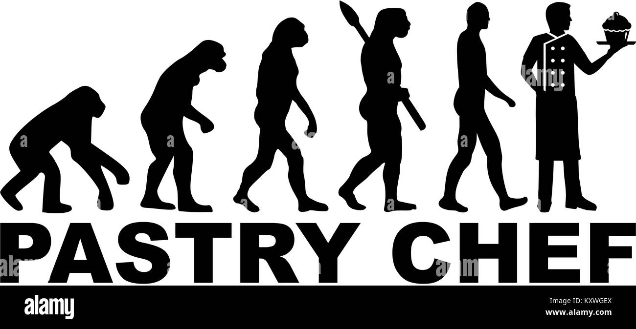 Pastry chef evolution with job title Stock Photo Alamy