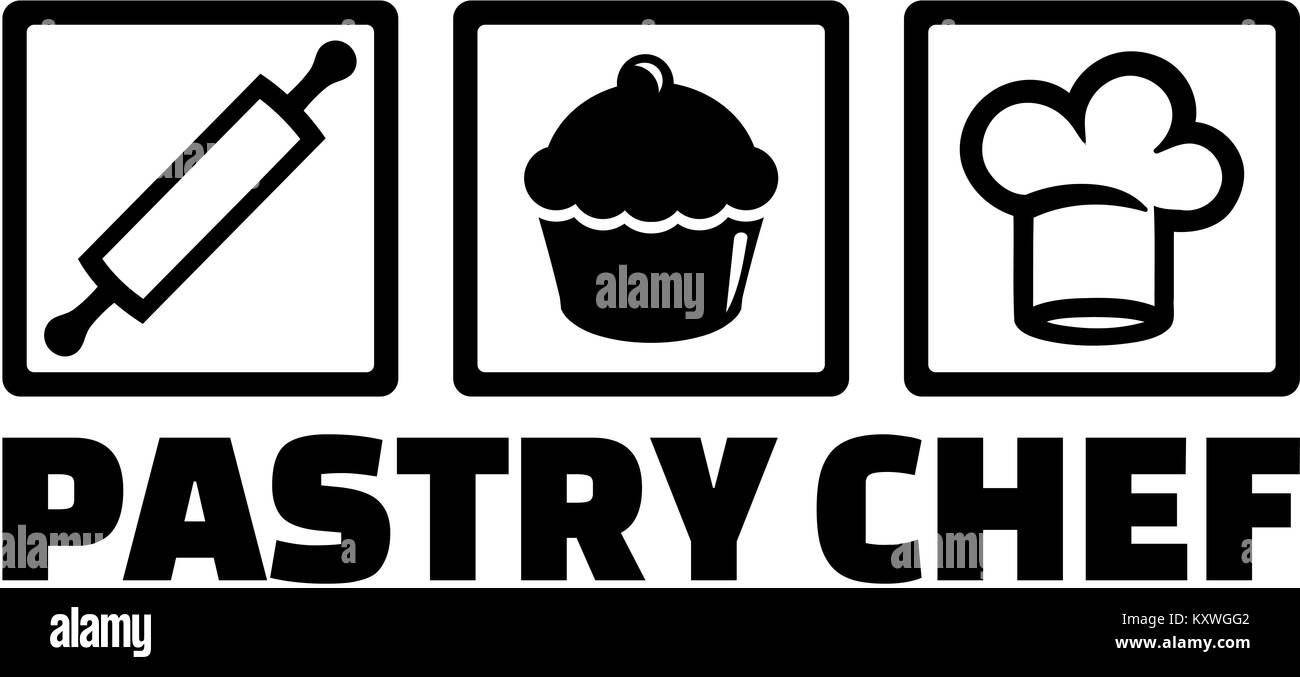 Pastry chef word with icons Stock Photo Alamy