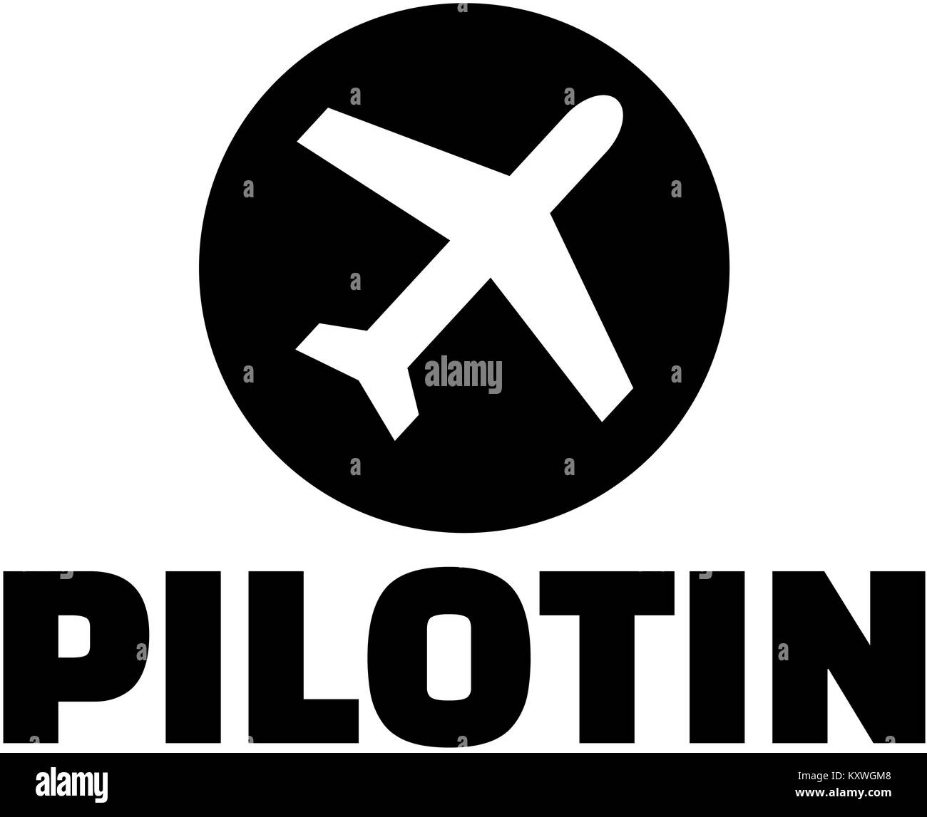 Female Pilot German Word With Plane Icon Stock Photo Alamy